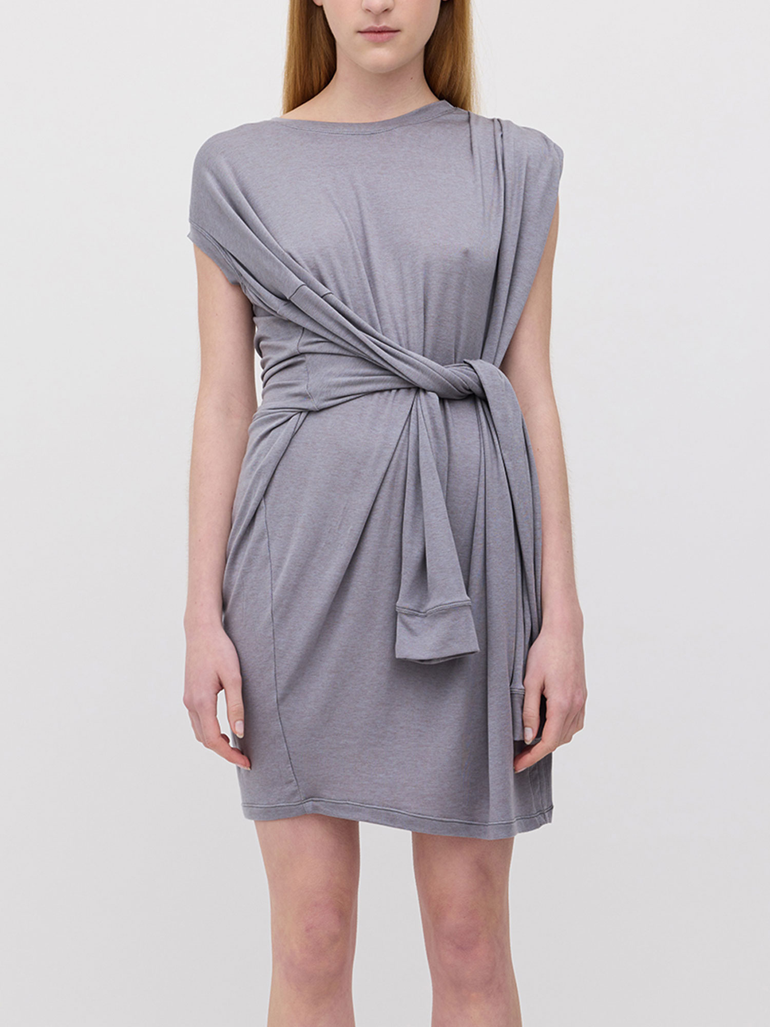 TWISTED TEE DRESS | SLATE GREY