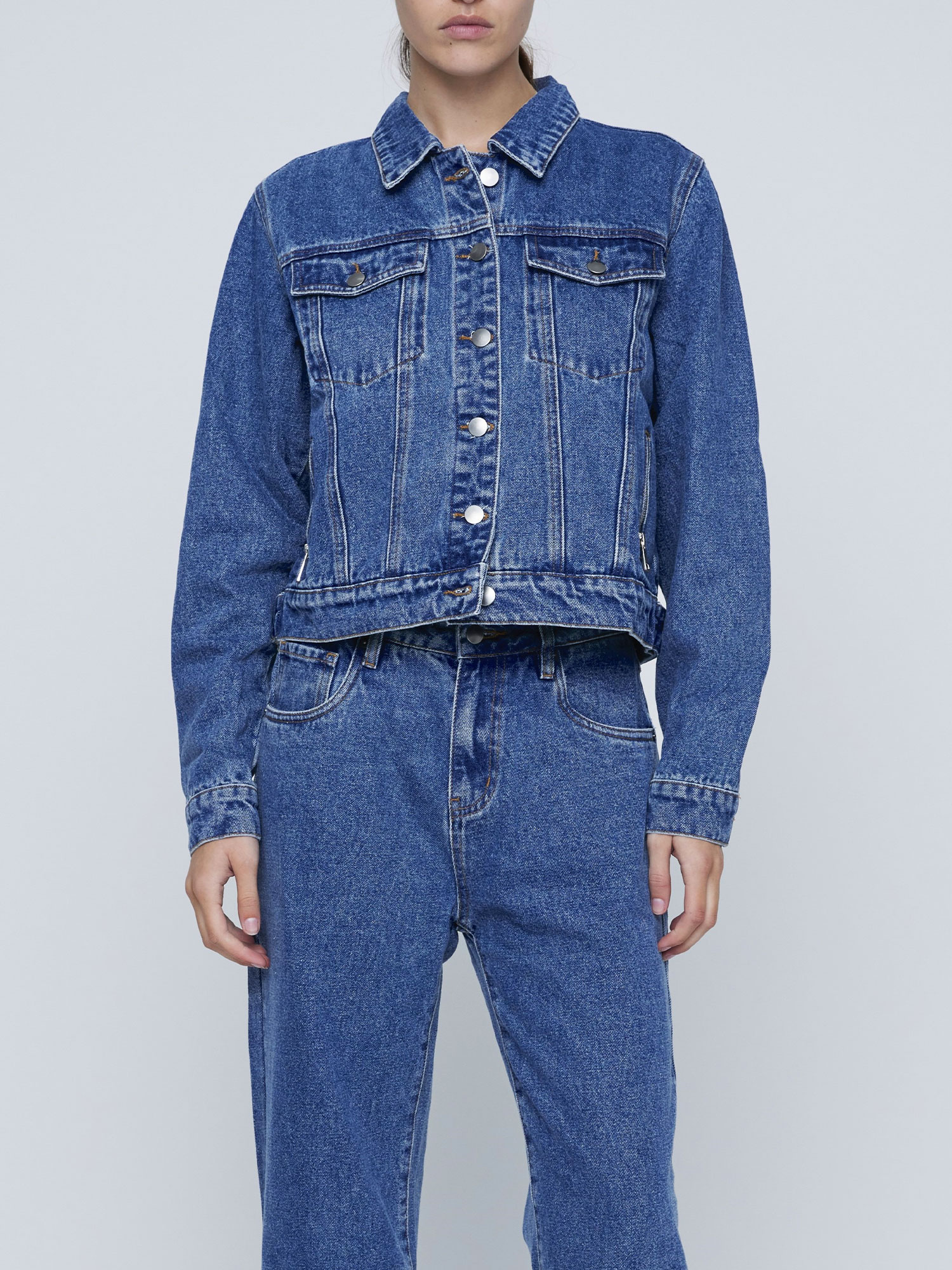 ZIPPER DENIM JACKET - INDIGO