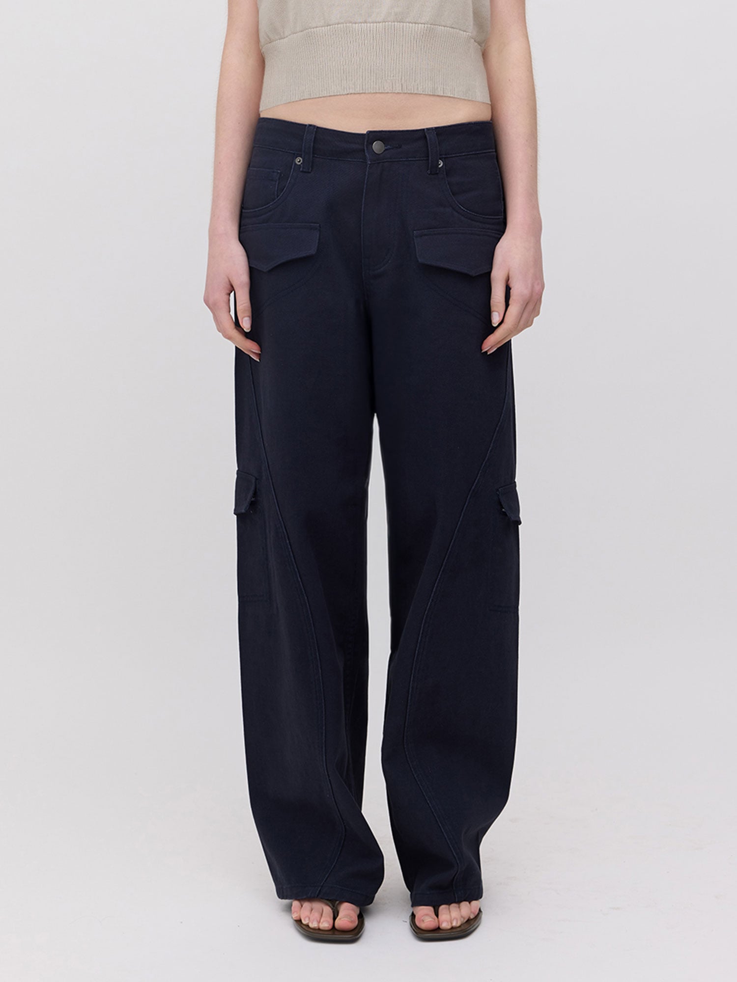 WAVE POCKET JEANS | NAVY