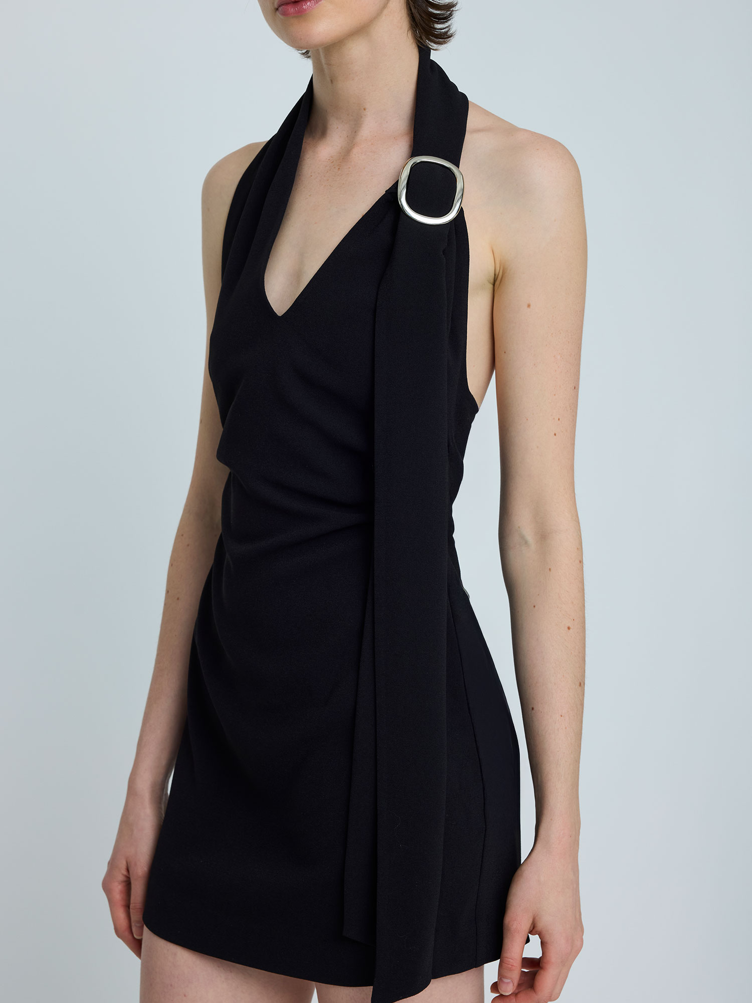 MIA BUCKLE MINI DRESS | BLACK