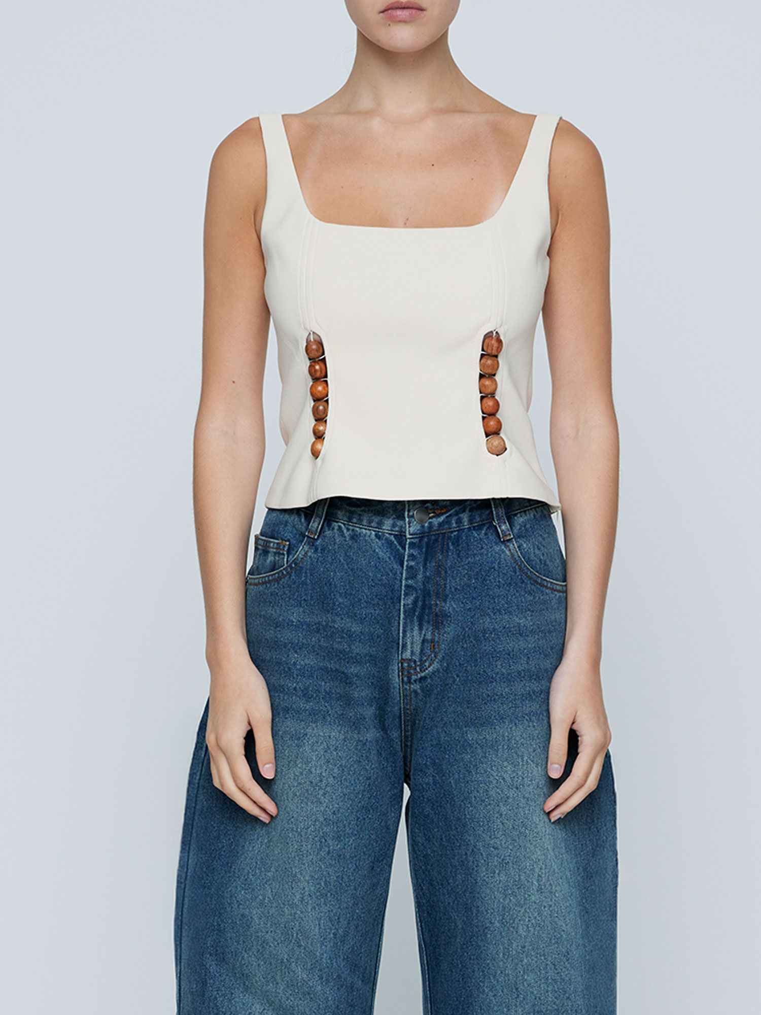 FREDDIE BEAD BODICE | IVORY