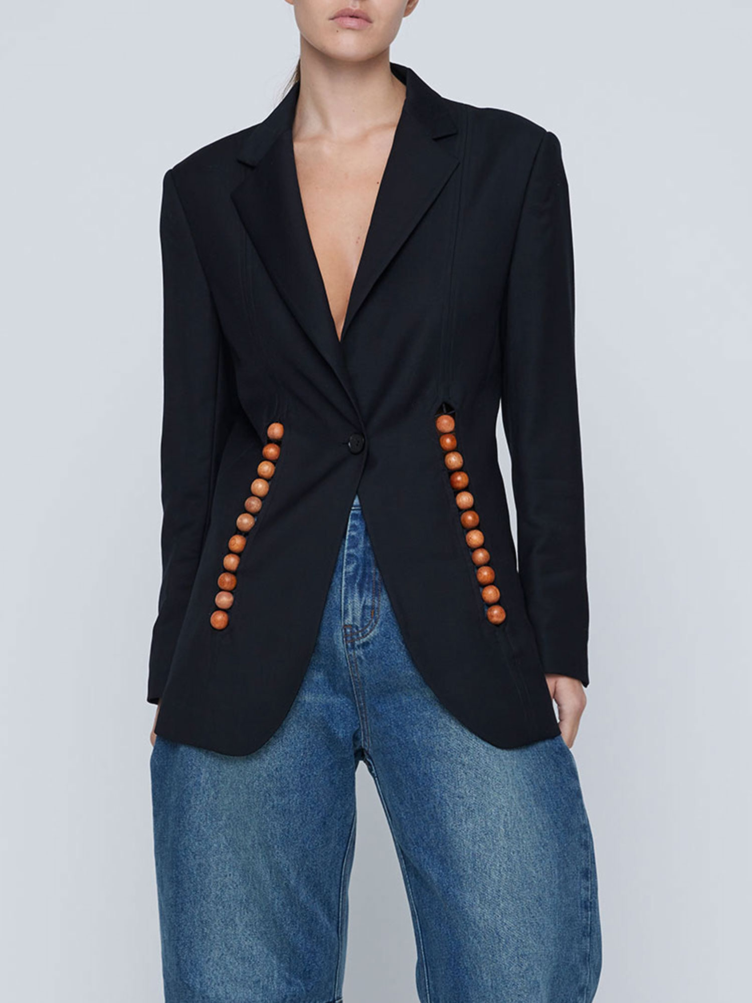 FREDDIE BEAD BLAZER | BLACK