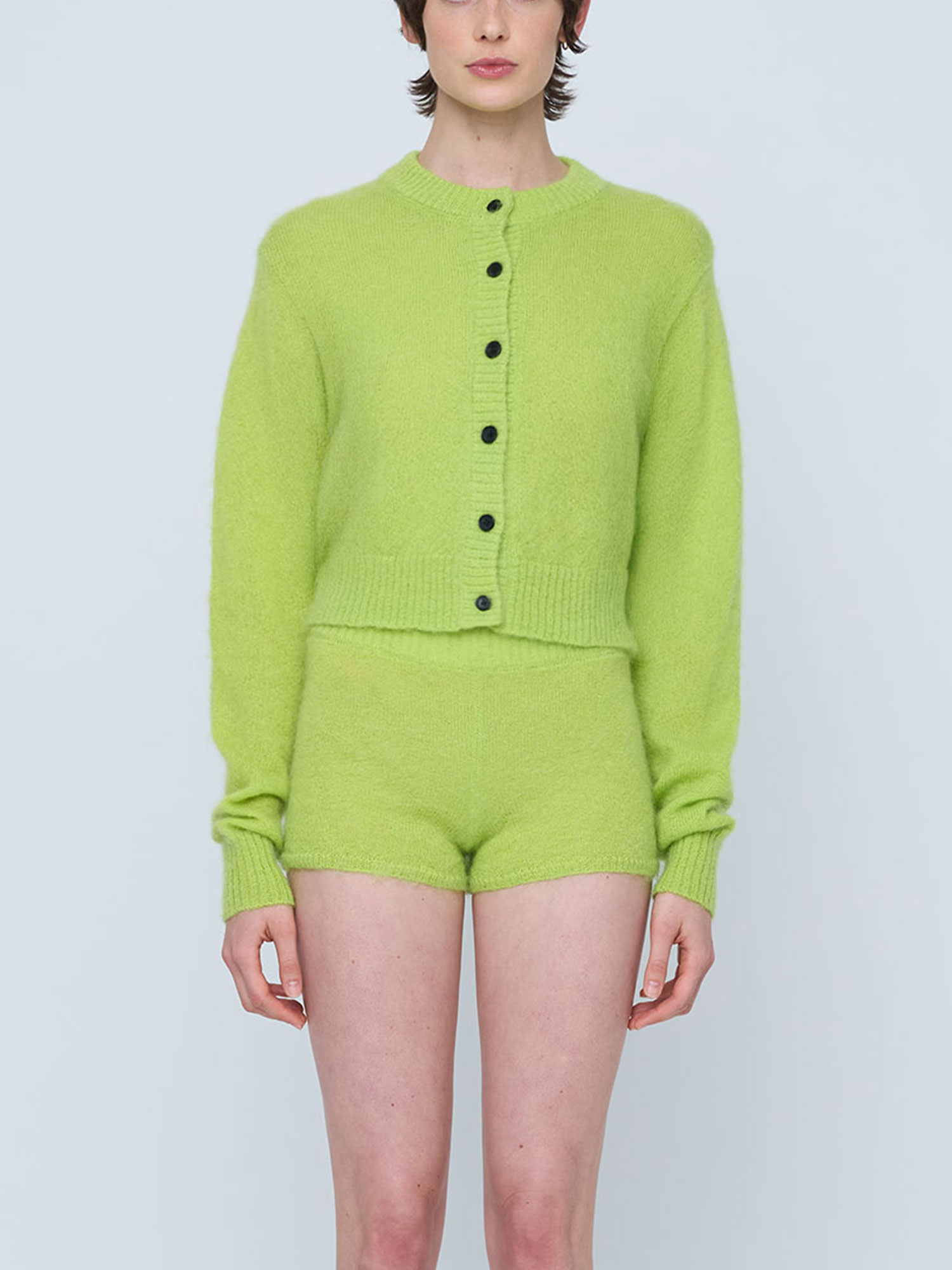 FLUFFY MOHAIR CARDIGAN | ACID GREEN