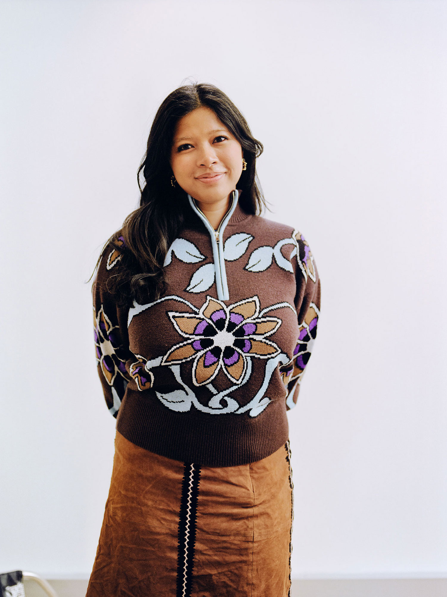 MORRIS JACQUARD SWEATER | CHOCOLATE FLOWERS