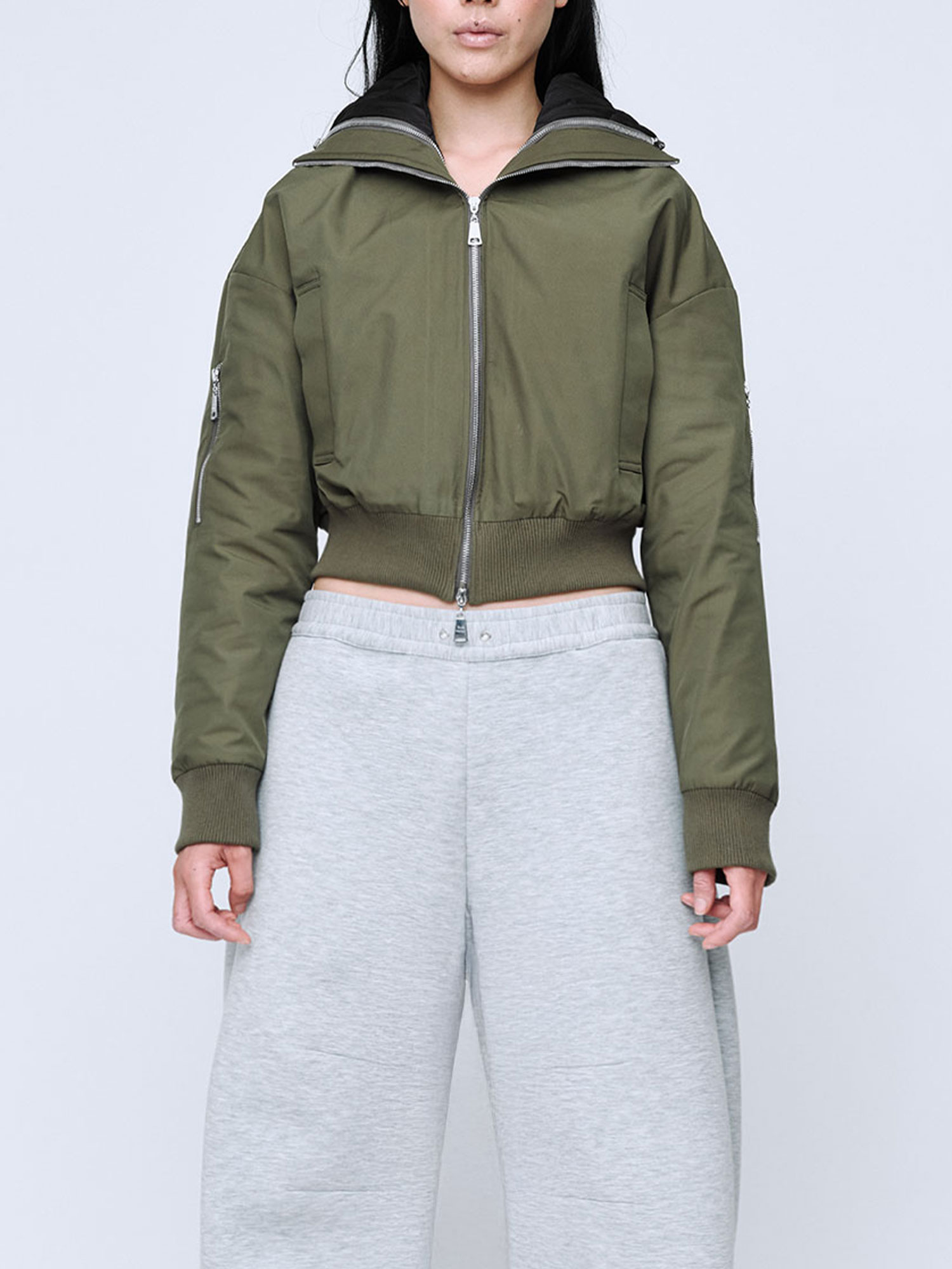 QUILTED BOMBER JACKET | KHAKI