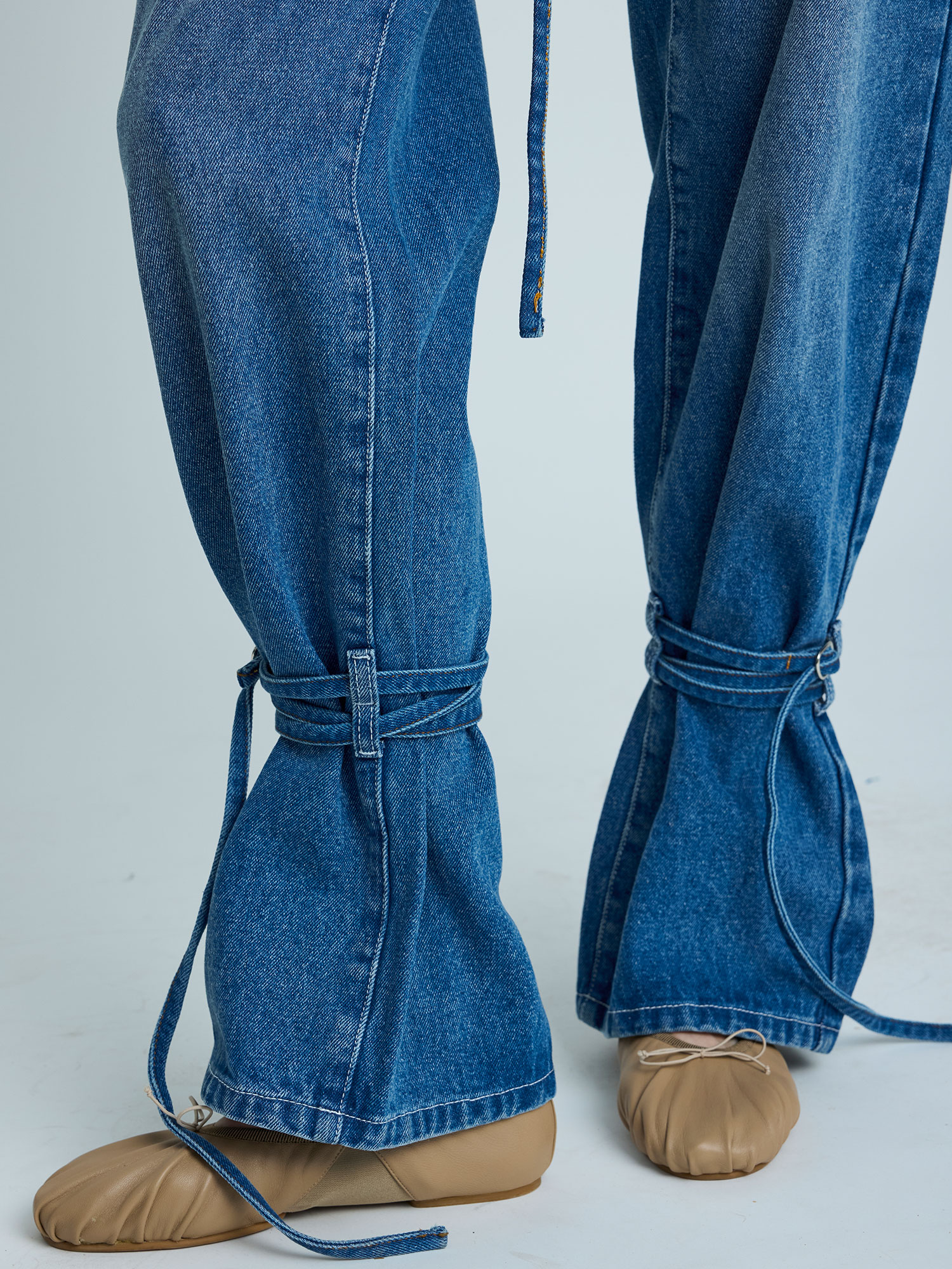 BELTED LEG JEANS | INDIGO