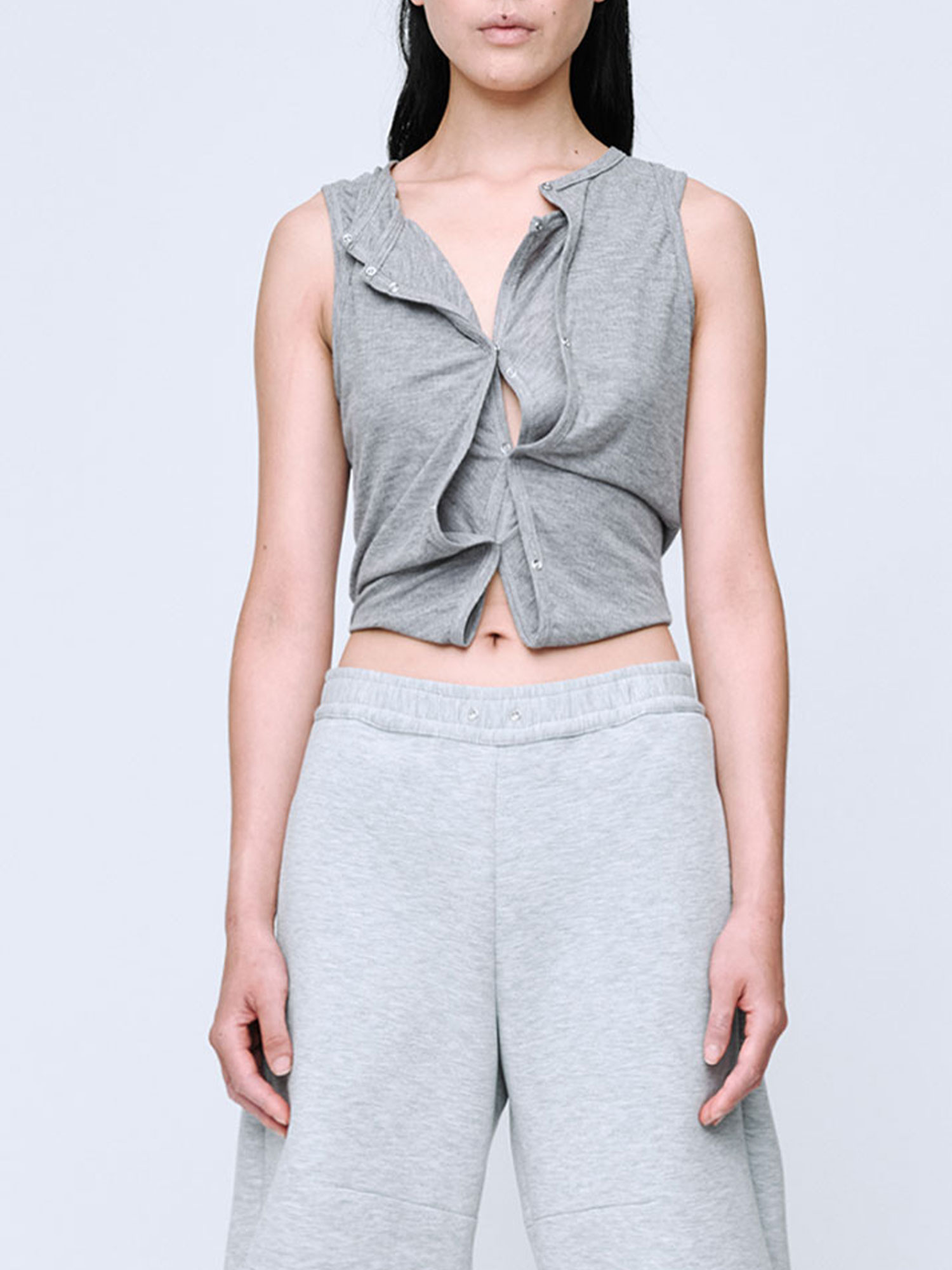 DOUBLE UP TANK TOP | GREY MARLE