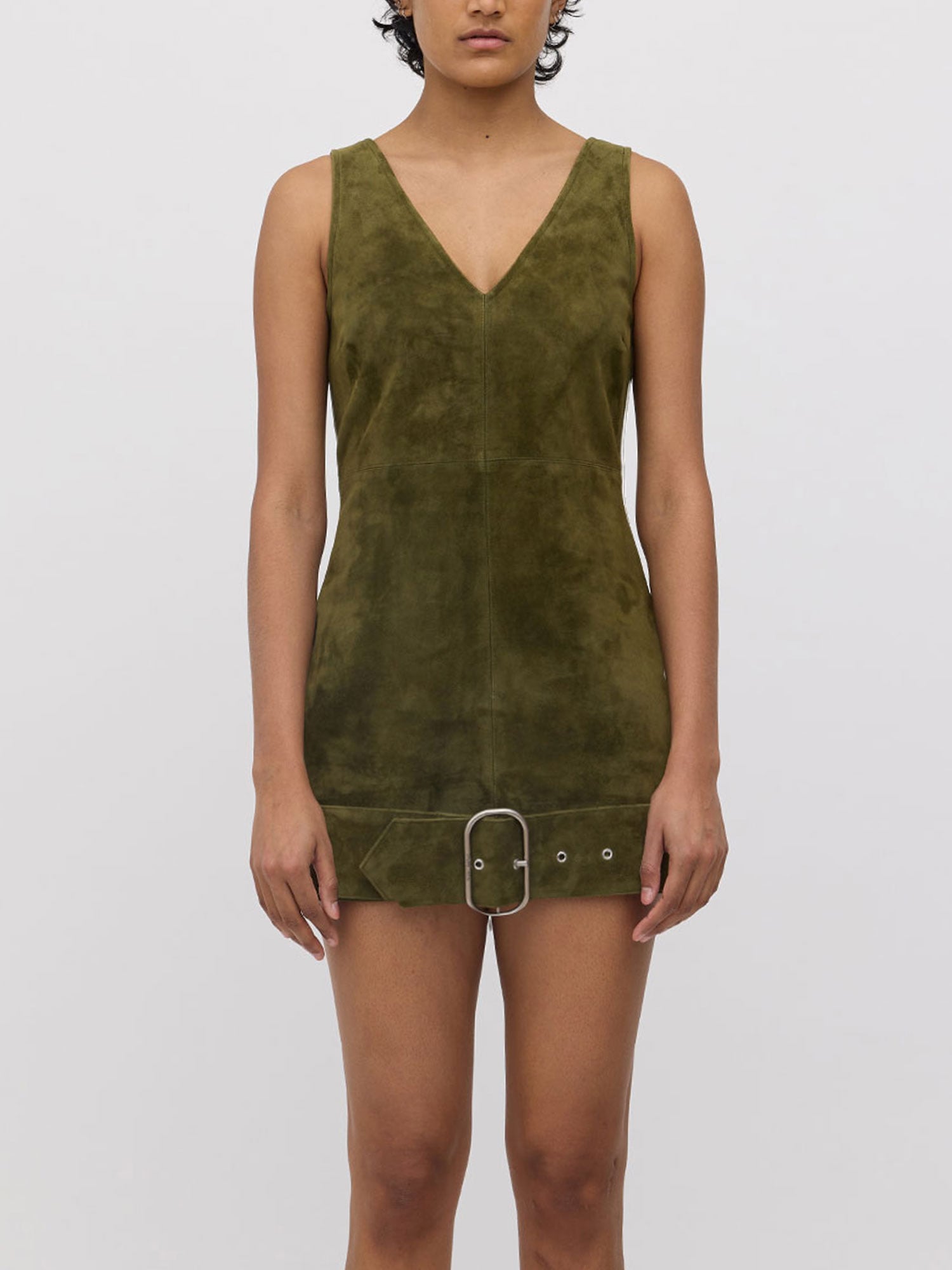 BONNIE BELT MINI DRESS | DARK SAGE