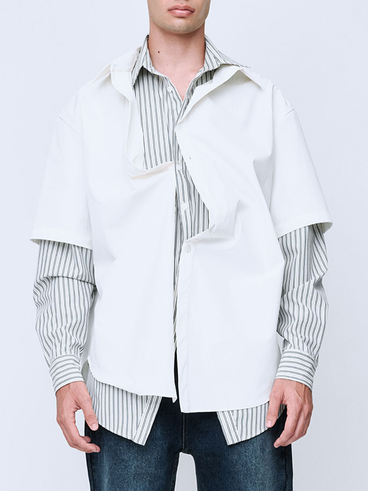 MENS DOUBLE UP SHIRT | BLACK/WHITE