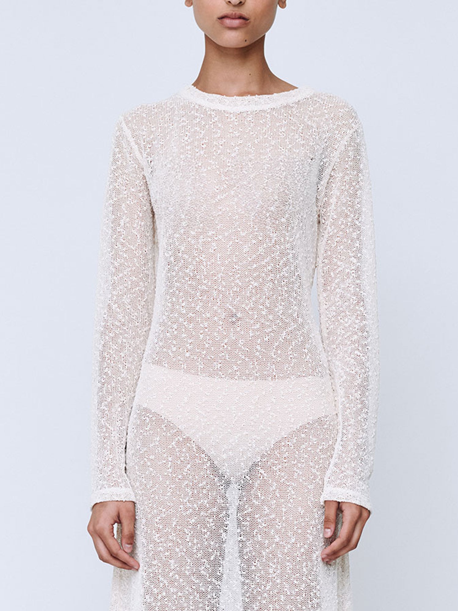 LONG SLEEVE TSHIRT DRESS | BONE