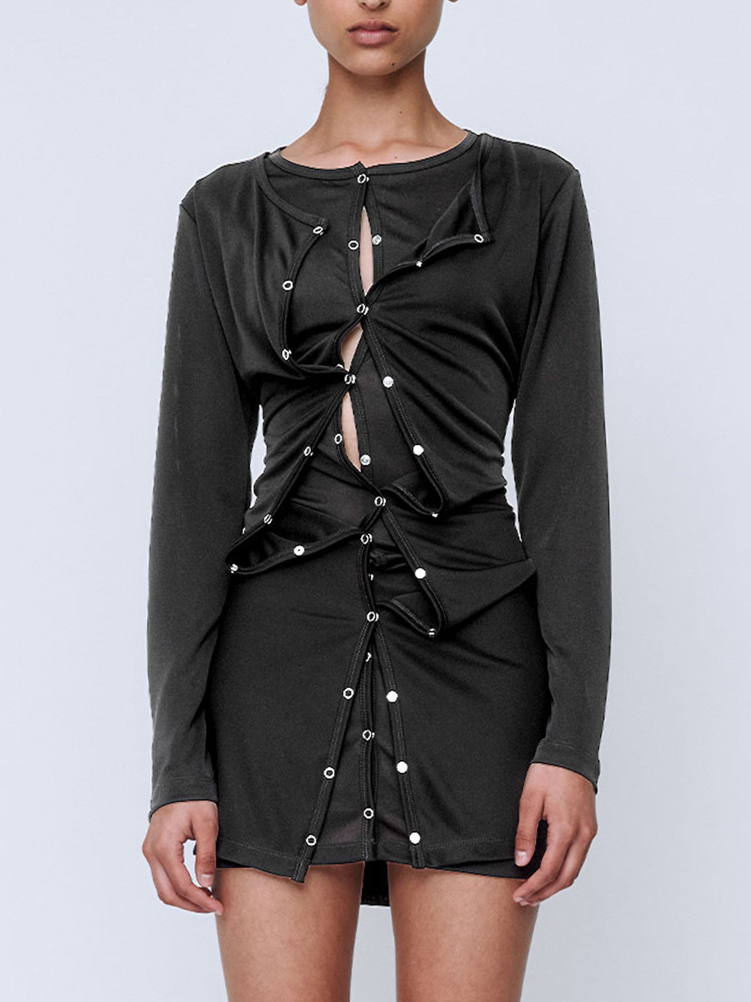 DOUBLE UP MINI DRESS | BLACK