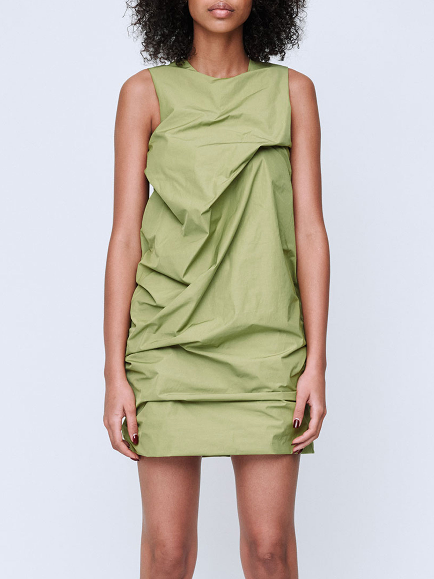 SCRUNCH MINI DRESS | OLIVE GREEN