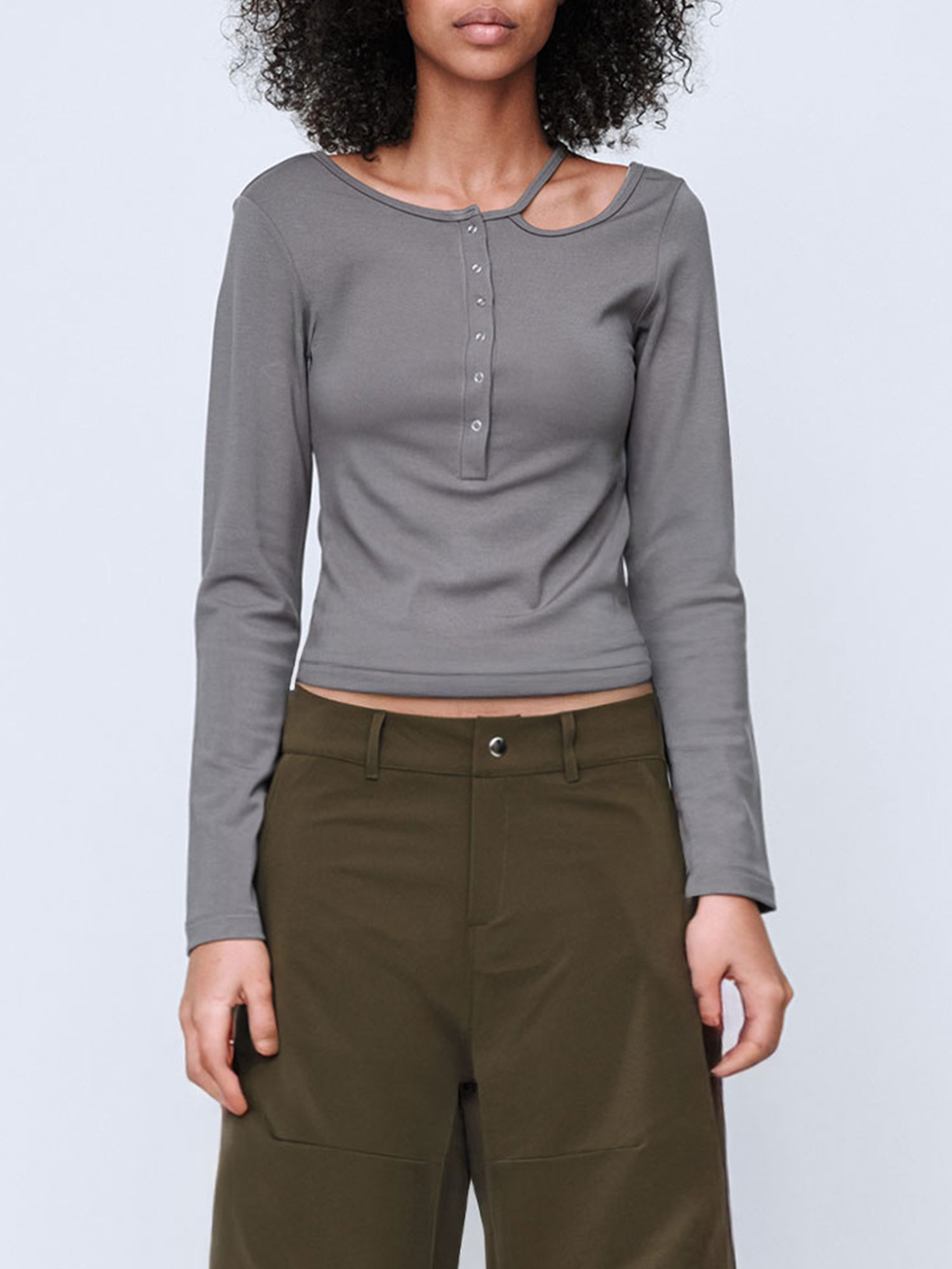 LOOP KNIT TOP | GREY