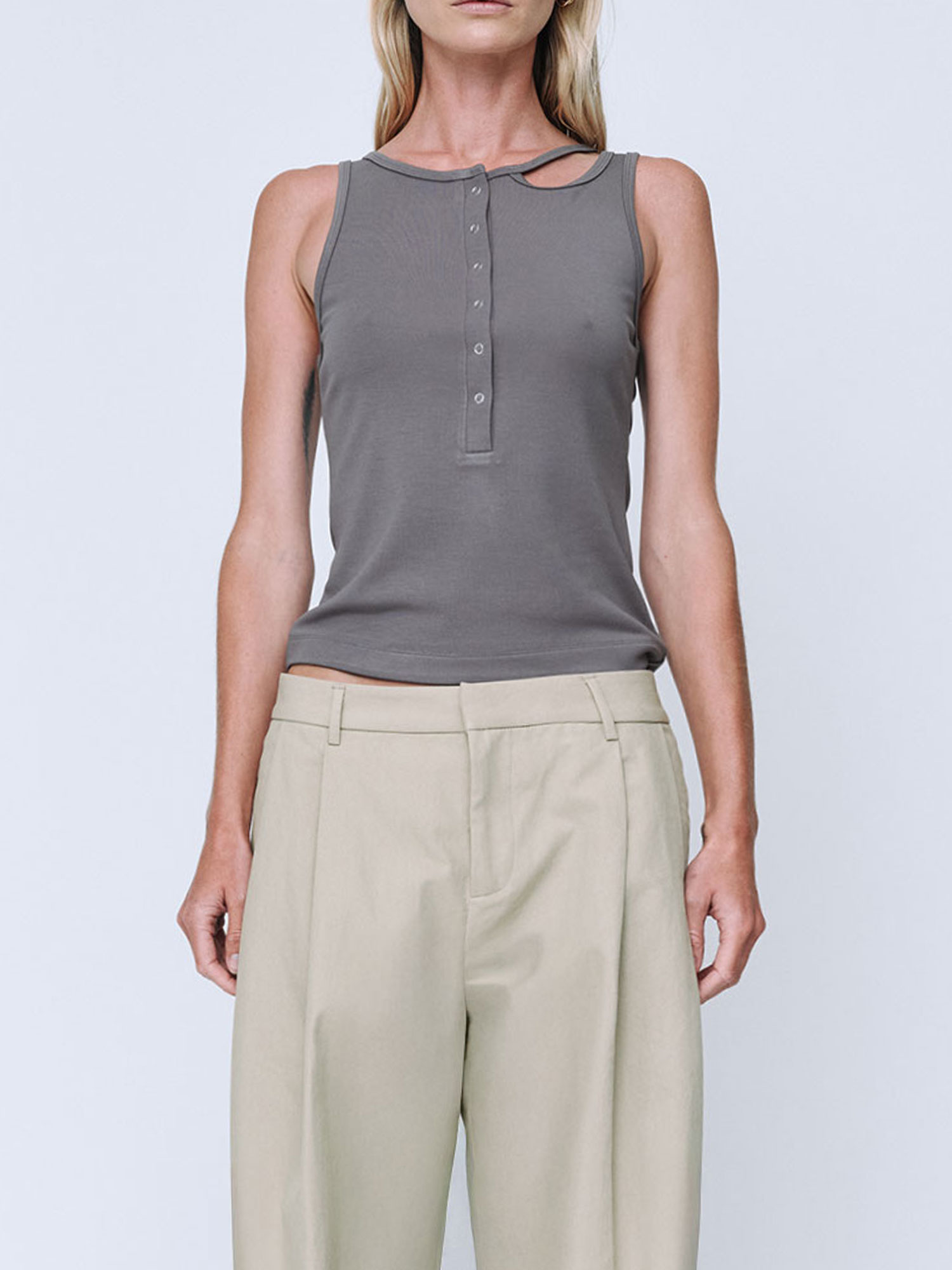 LOOP KNIT TANK | GREY