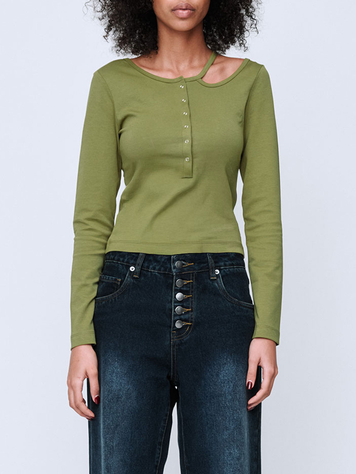 LOOP KNIT TOP | OLIVE GREEN