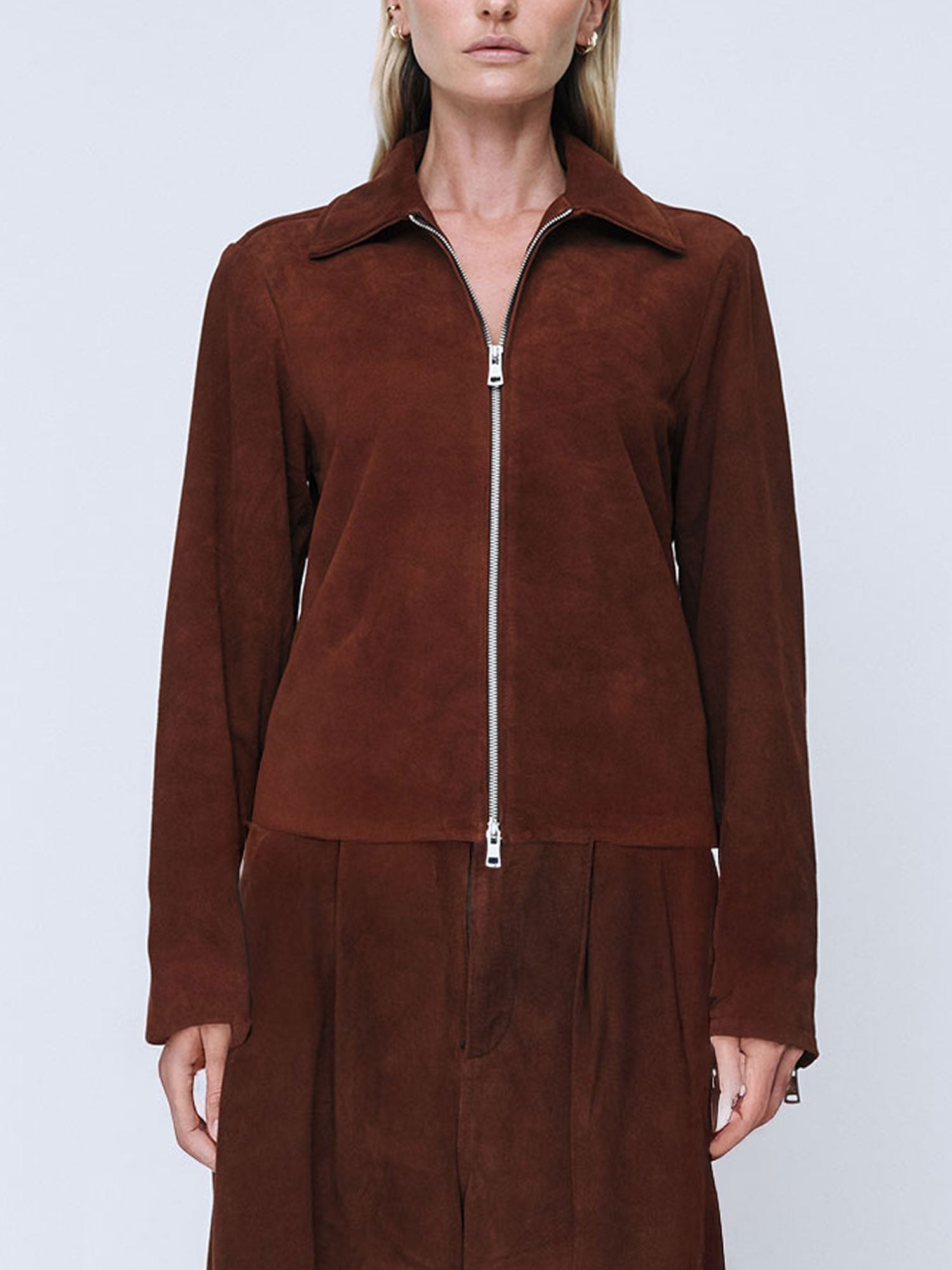 SUEDE ANDIE JACKET | CHOCOLATE