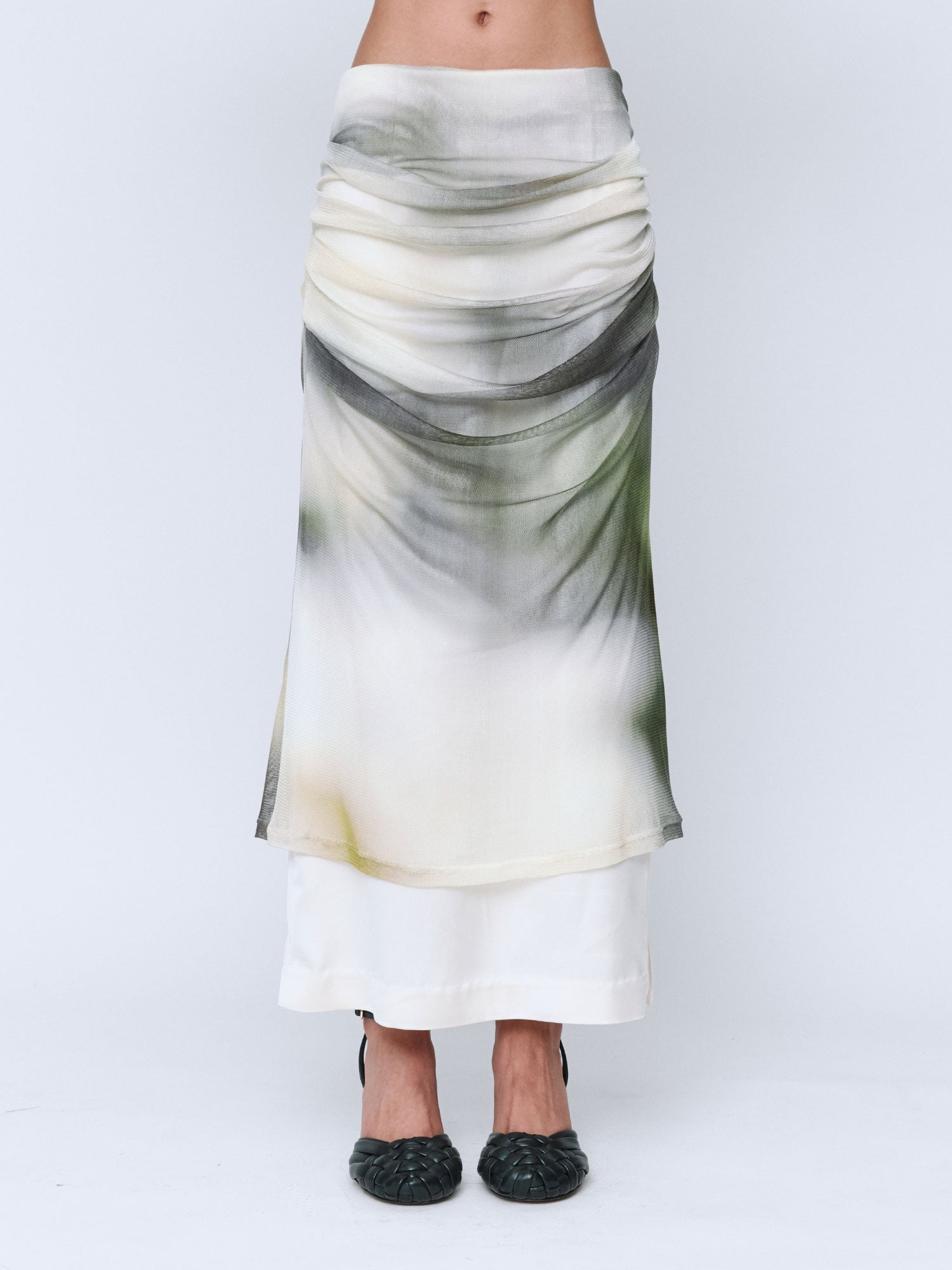 SILK MESH SKIRT | ACID FOREST