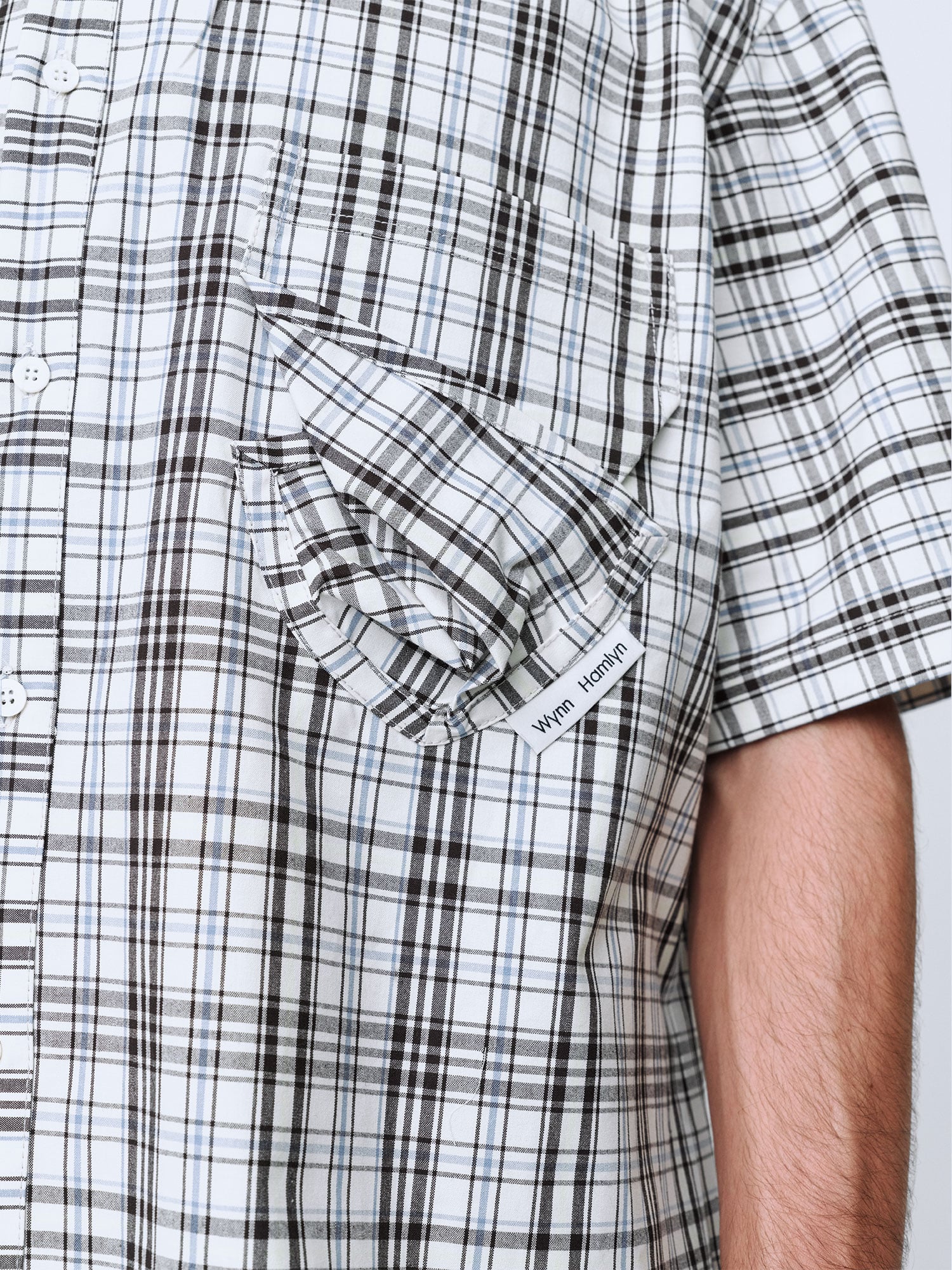 MENS TWISTED POCKET SS SHIRT | BLUE/BLACK/WHITE CHECK