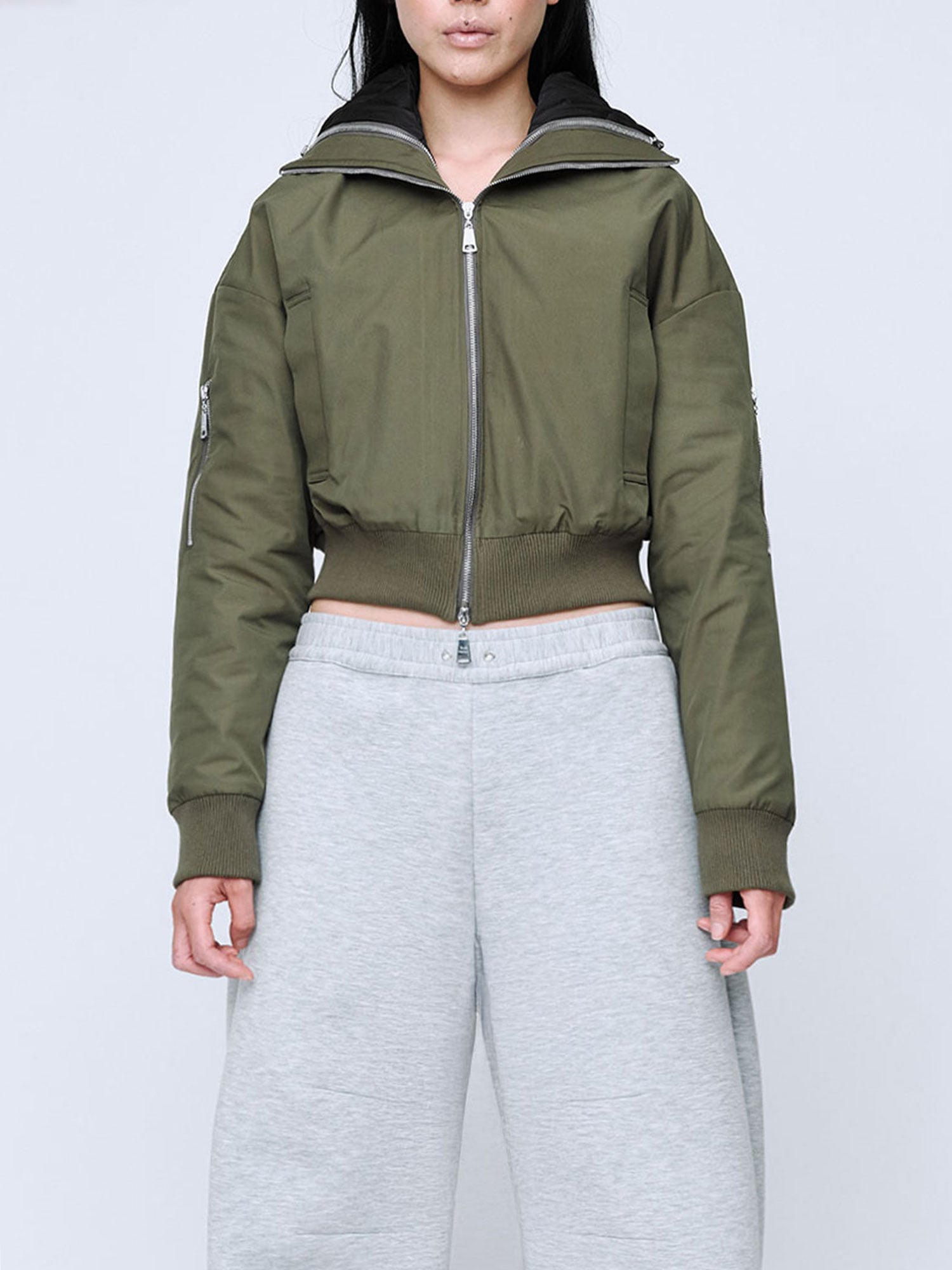 QUILTED BOMBER JACKET | KHAKI