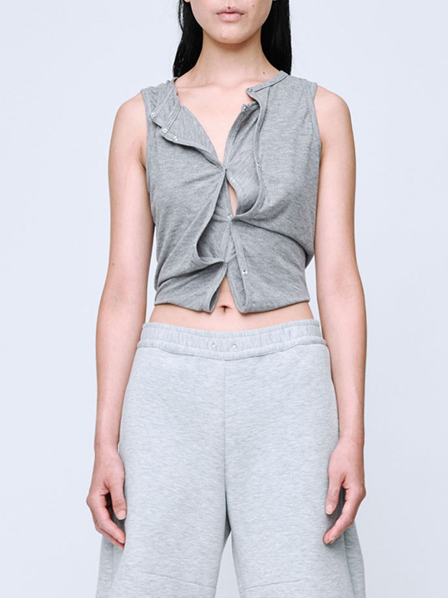 DOUBLE UP TANK TOP | GREY MARLE