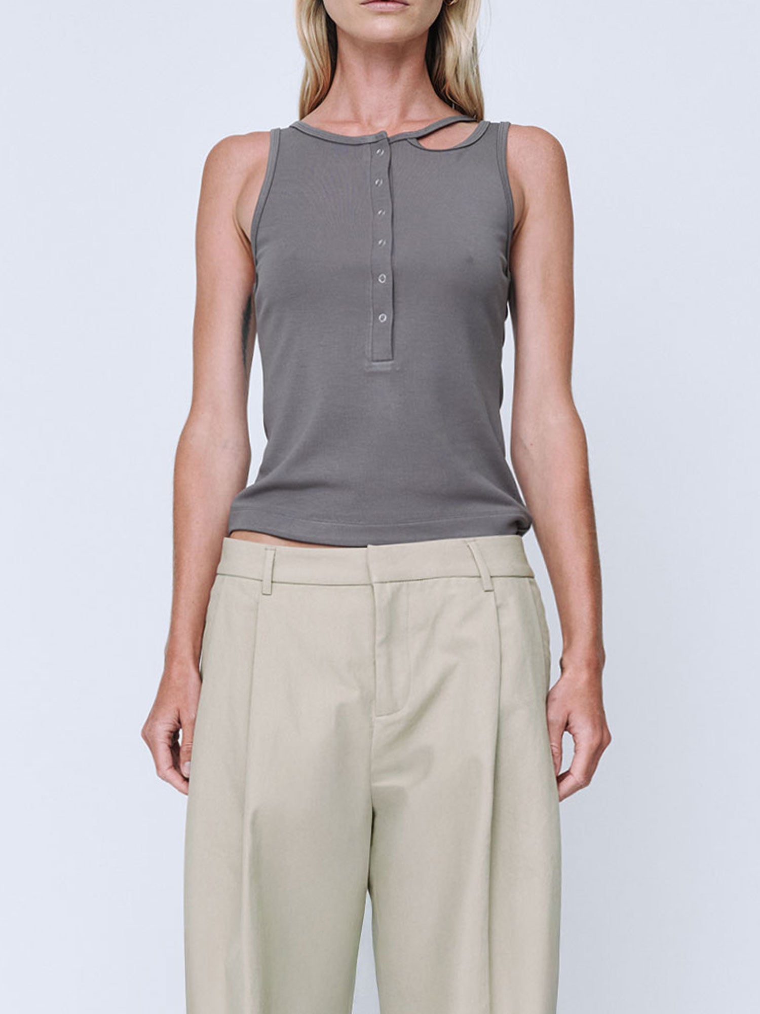 LOOP KNIT TANK | GREY