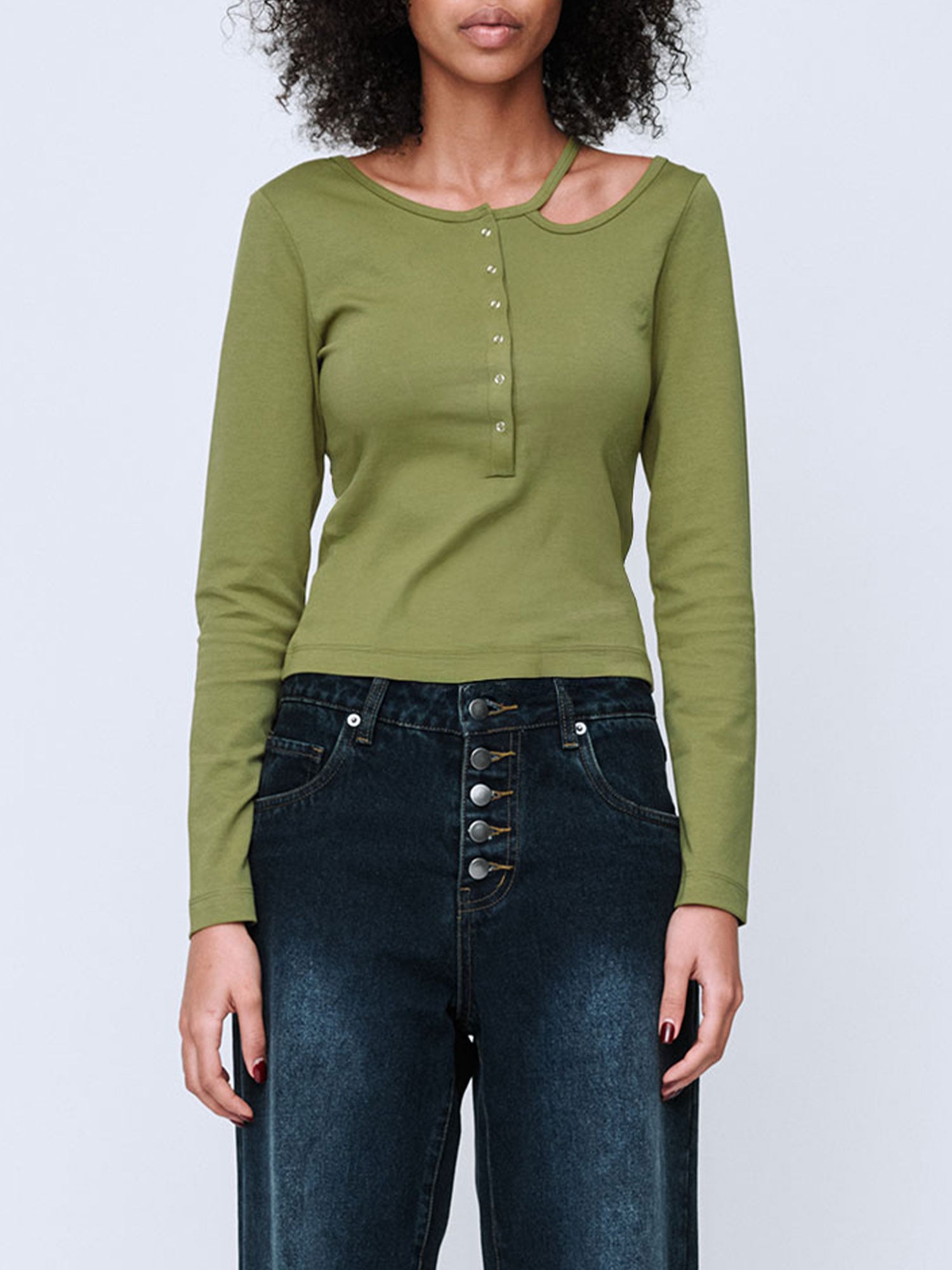LOOP KNIT TOP | OLIVE GREEN