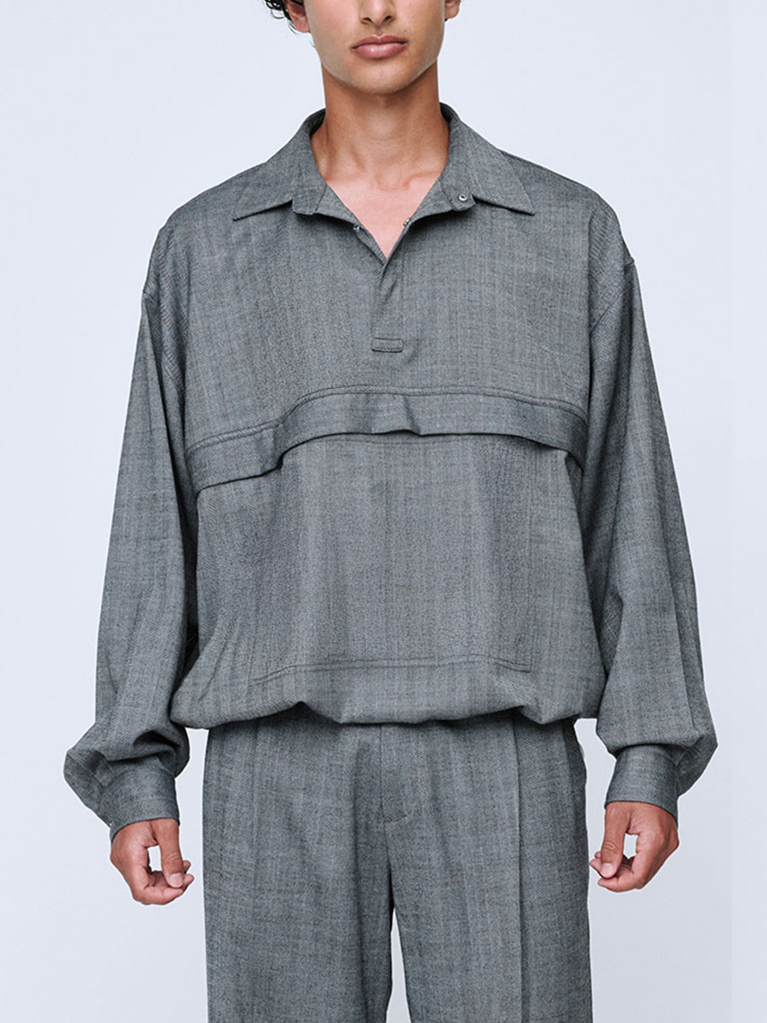 MENS POP OVER SHIRT | BLACK/WHITE