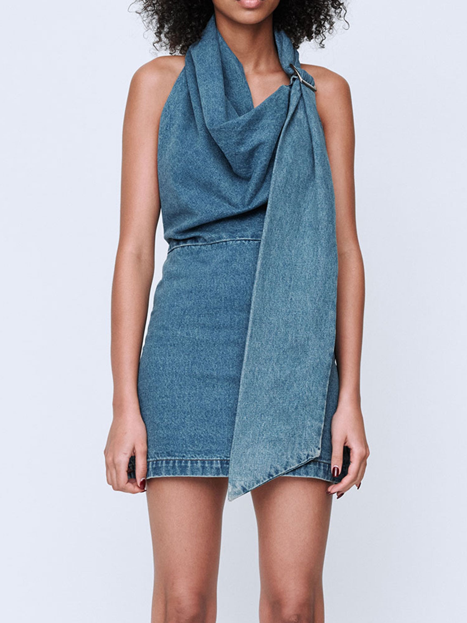 CATHERINE DENIM DRESS | WASHED MID BLUE