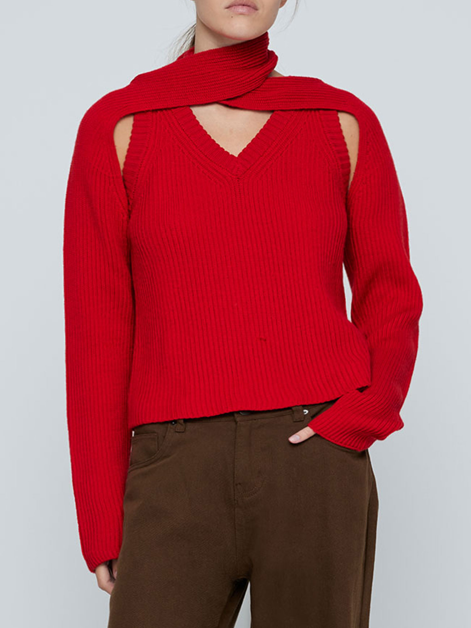 LOOP CHUNKY SWEATER | RED