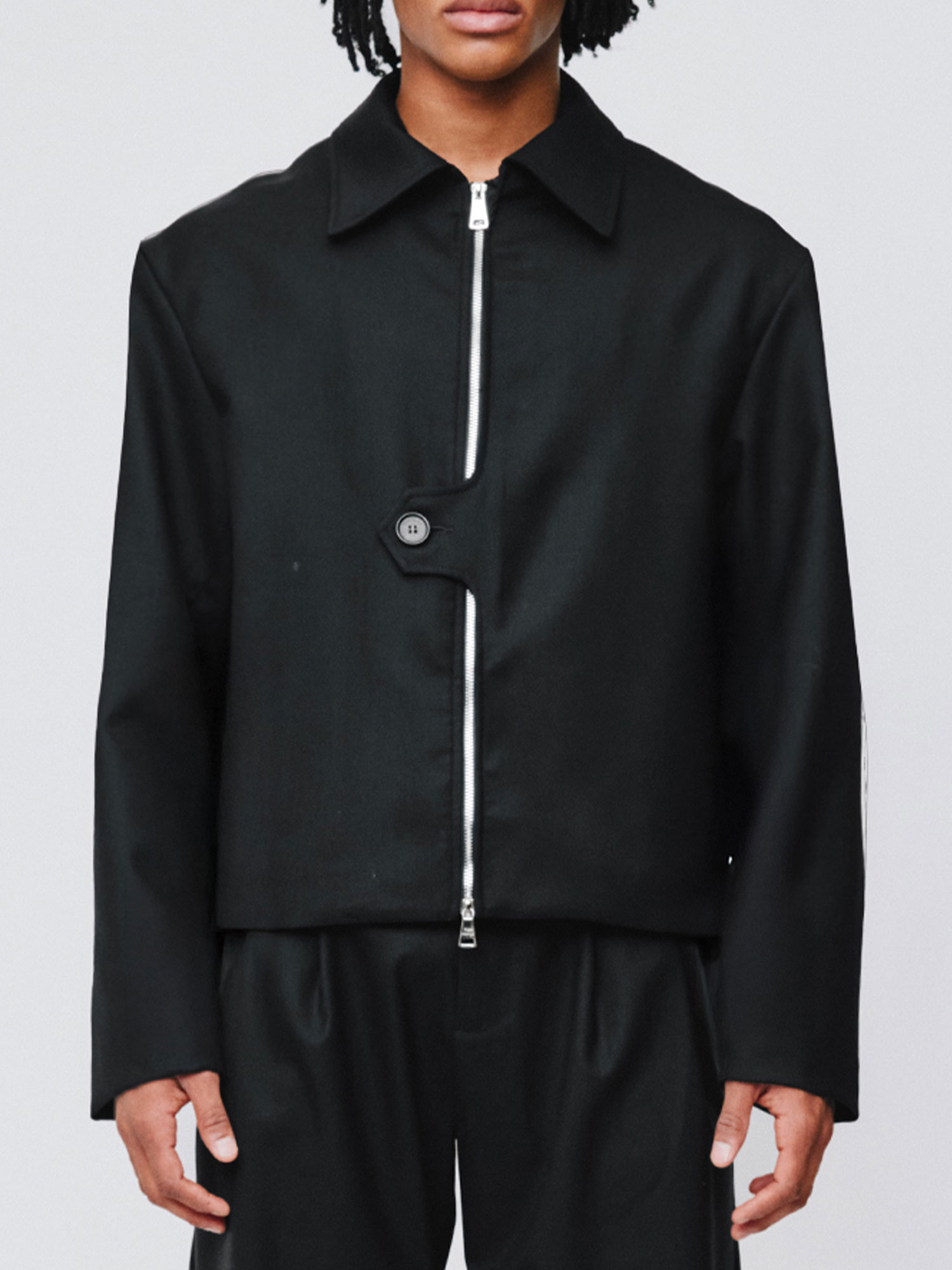 MENS TAB FRONT JACKET | BLACK