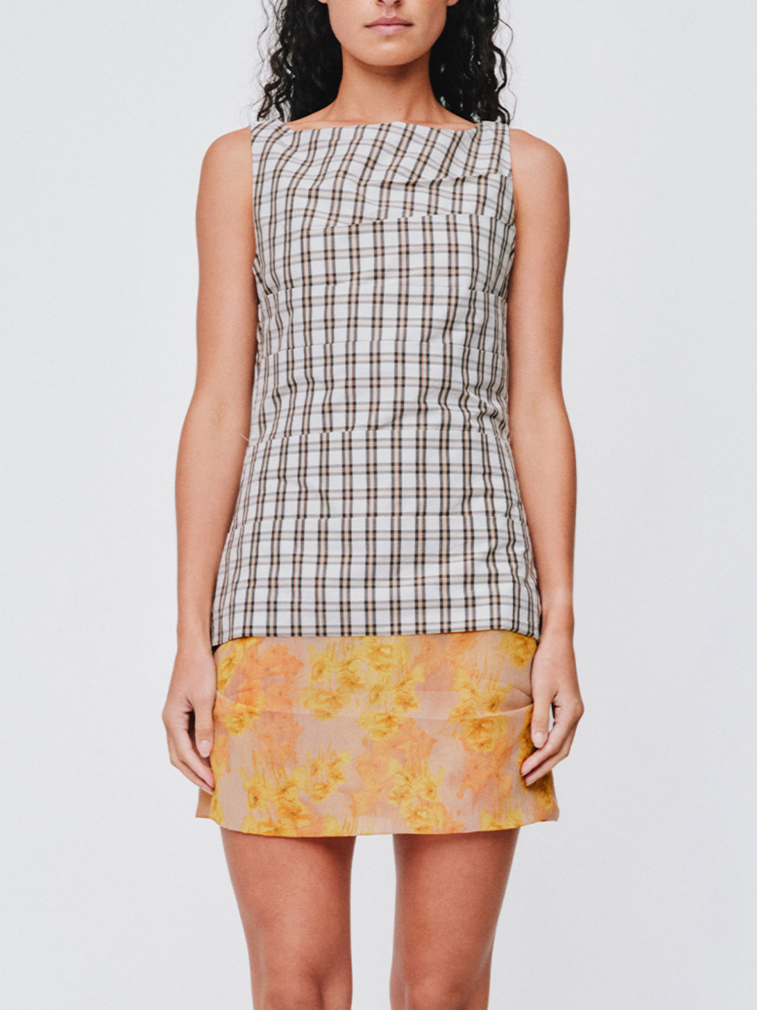 EMILY MINI DRESS | MULTI PLAID FLORAL