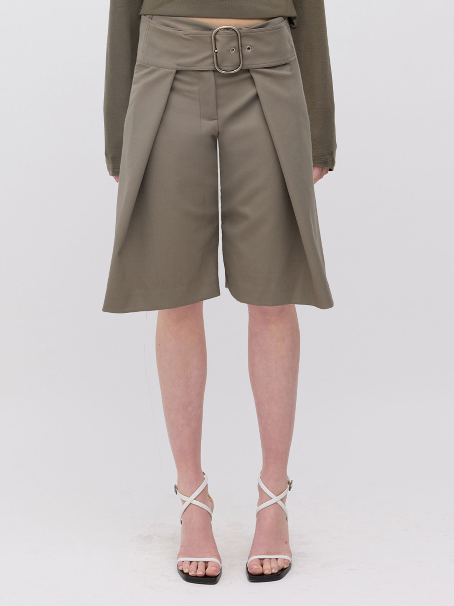 WIDE BELT UTILITY SHORTS | SAGE