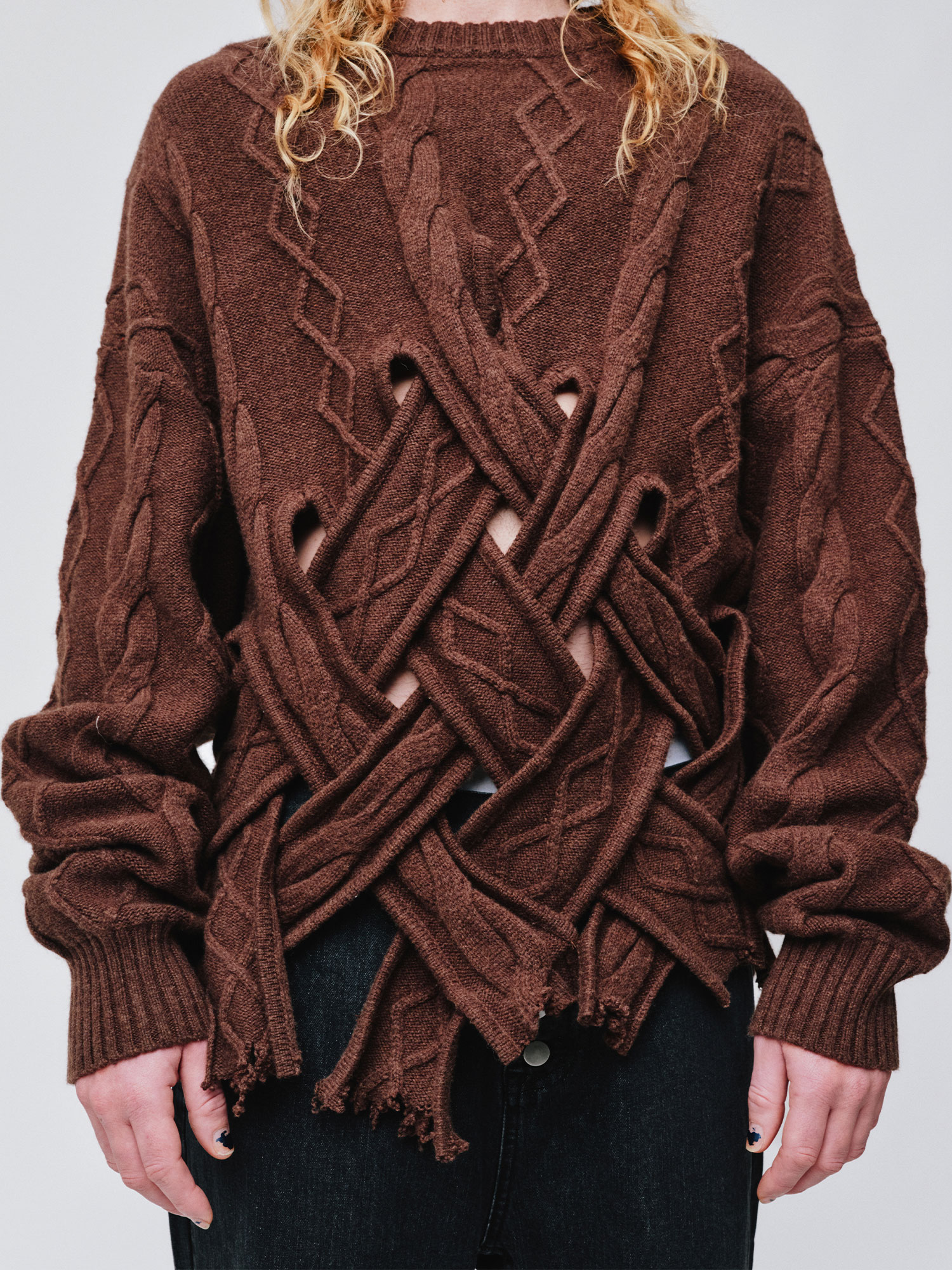 MENS RUE SWEATER | DARK BROWN