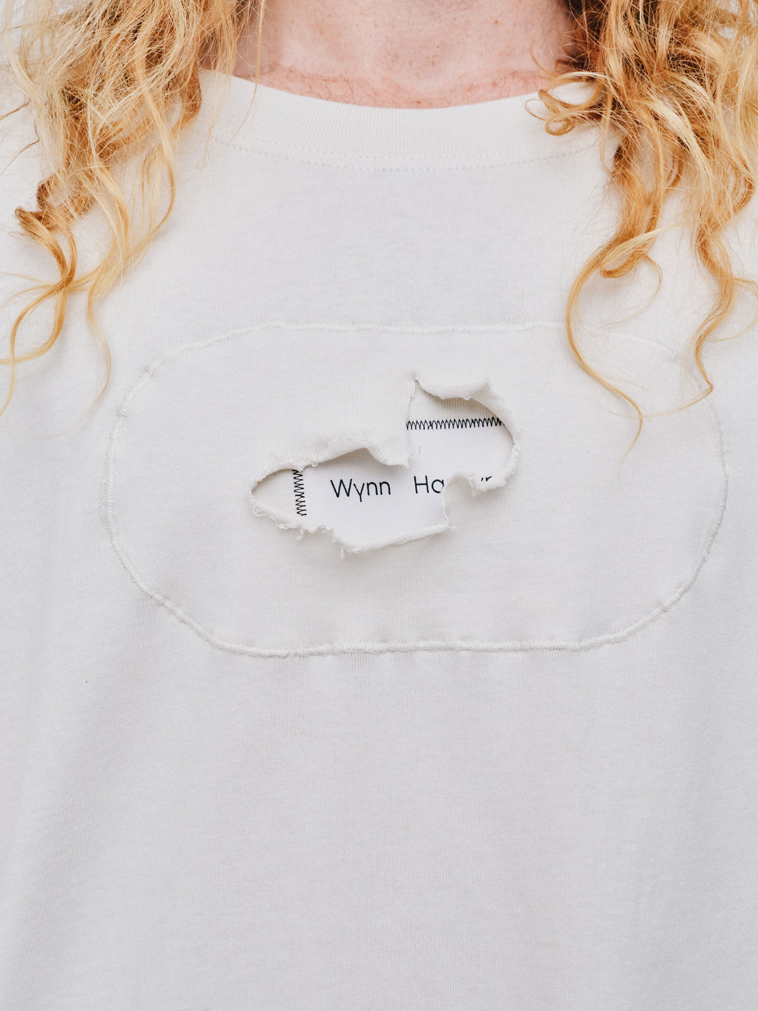 MENS DOUBLE UP LABEL T SHIRT | CREAM