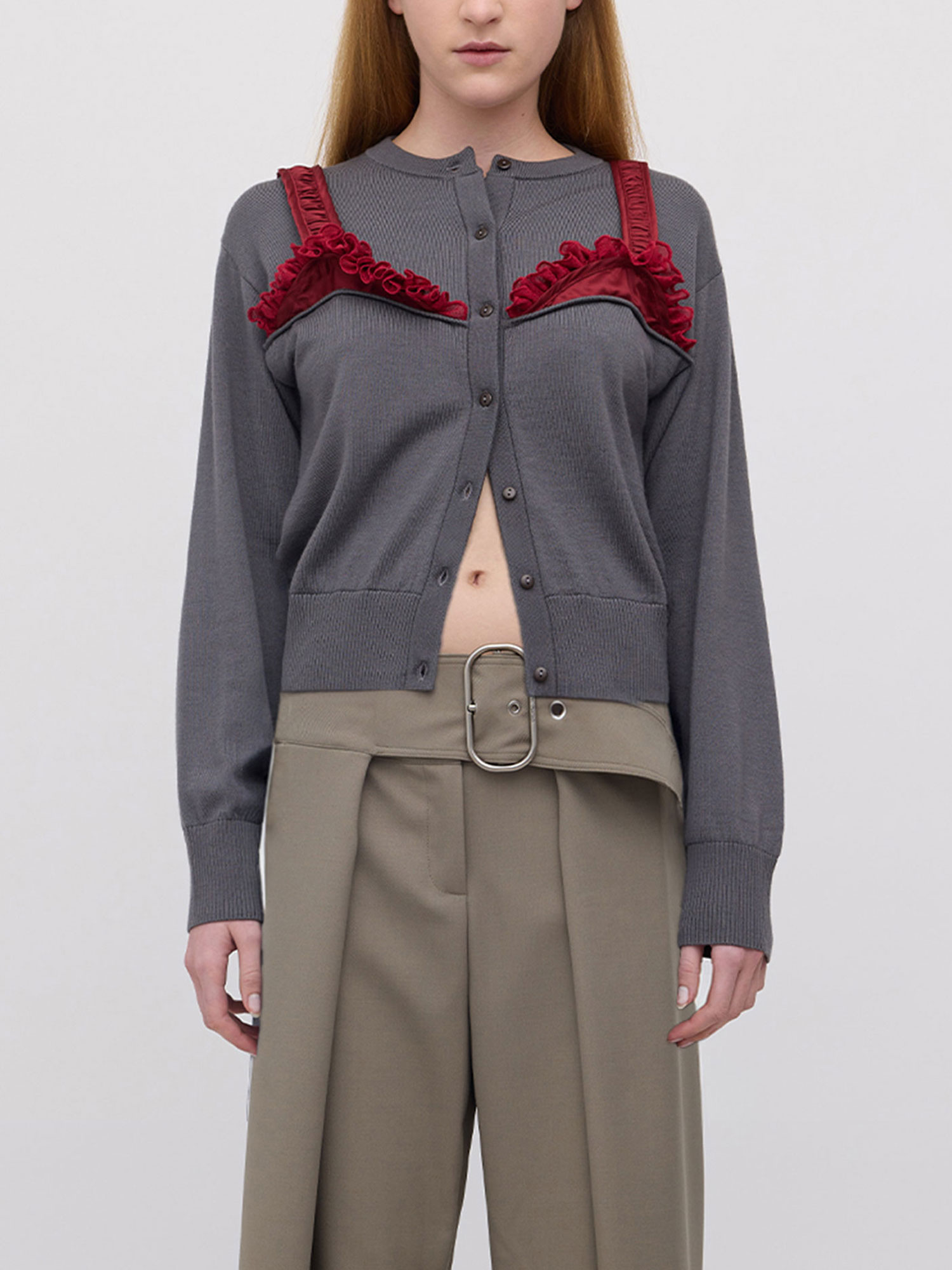 ピ　wynn hamlyn グレー　ボタン　カーディガン Chloe Wool Cardigan Slate Grey – Wynn Hamlyn